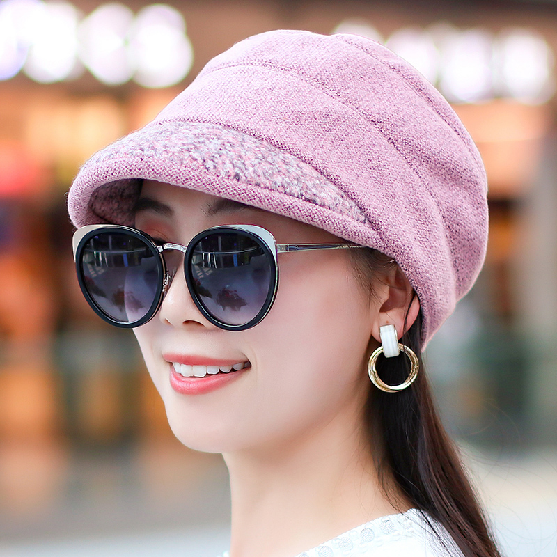 帽子女秋冬韩版休闲百搭短檐洋气鸭舌帽日系简约时尚平顶帽棒球帽