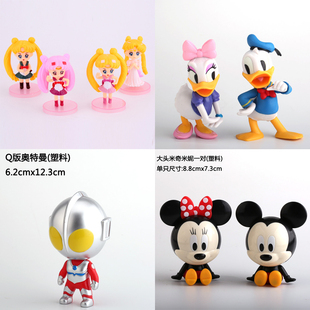 盲盒手办创意热销摆件动漫公仔系列玩具儿童生日蛋糕烘焙甜品台车