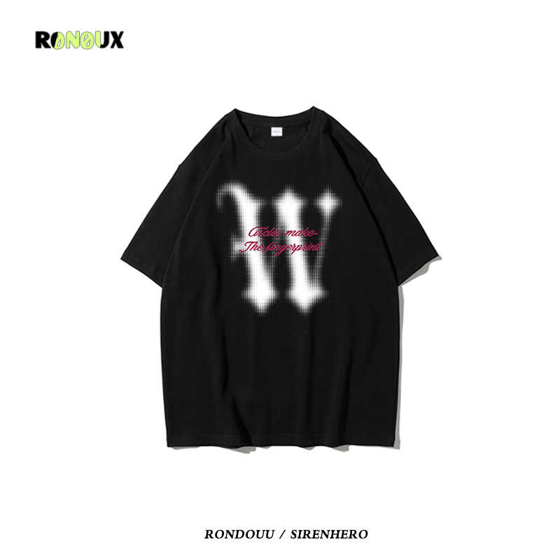 美式复古重磅纯棉短袖t恤男女夏季潮牌oversize高街情侣宽松上衣