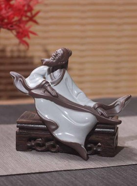 陶瓷沙弥软装配饰茶宠玄关柜摆件