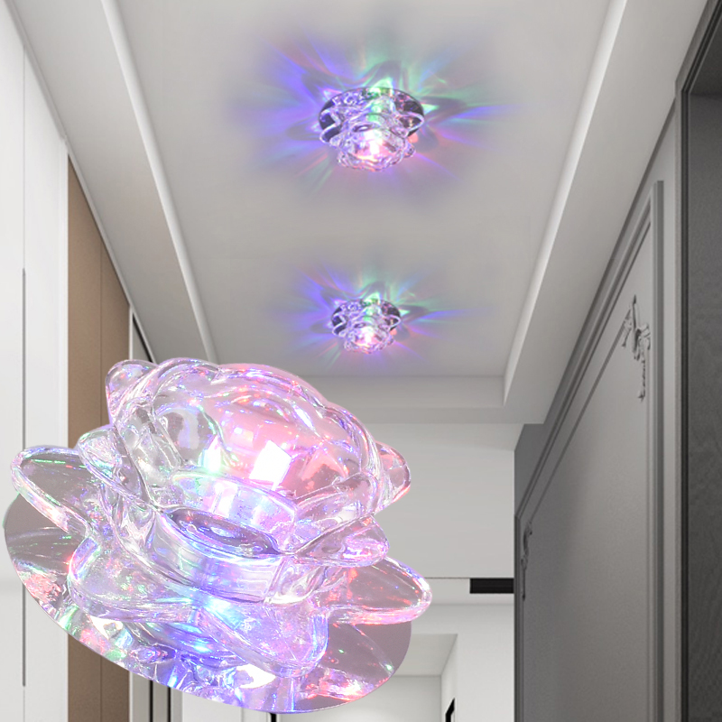 凝彩客厅吊顶水晶LED变色过道灯