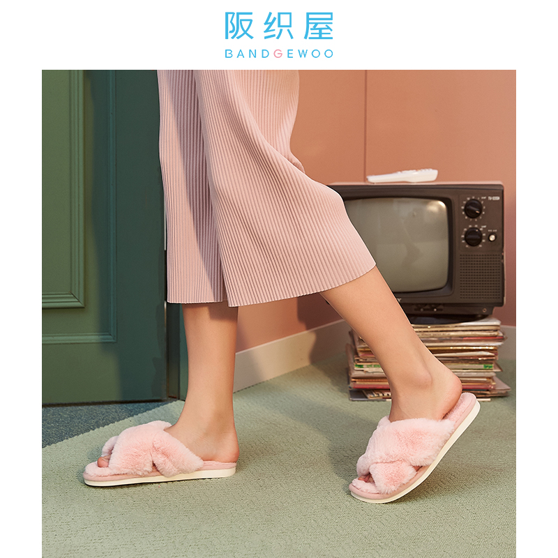 【薇娅推荐】阪织屋拖鞋女冬室内ins潮可爱保暖毛绒绒拖鞋居家鞋