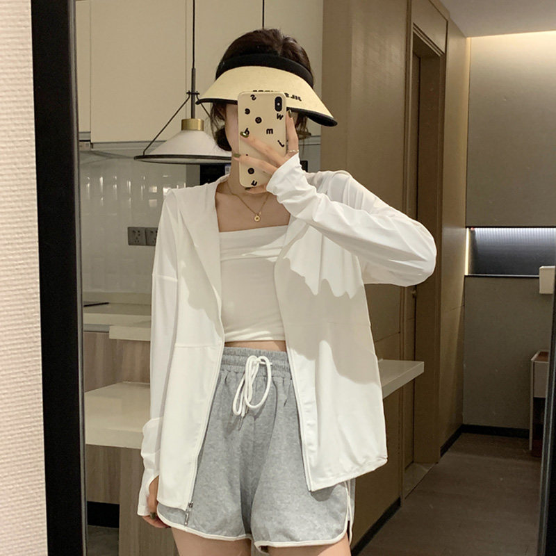 防晒衣女款夏季2023新款冰丝速干薄款透气防紫外线防晒服开衫外套 - 实物图