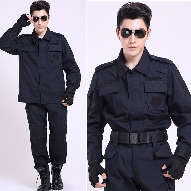 网格特勤作训服长袖套装男物业保安春秋作训服安保制服特训服全套