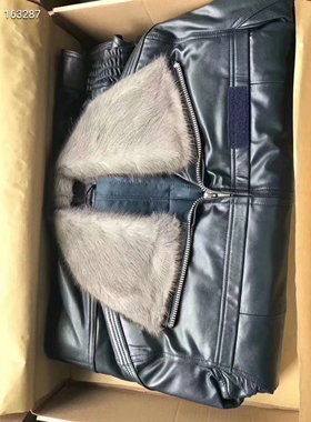 正品02式冬飞行员皮衣服春秋飞行男服夹克02式皮服夹克水貂毛领