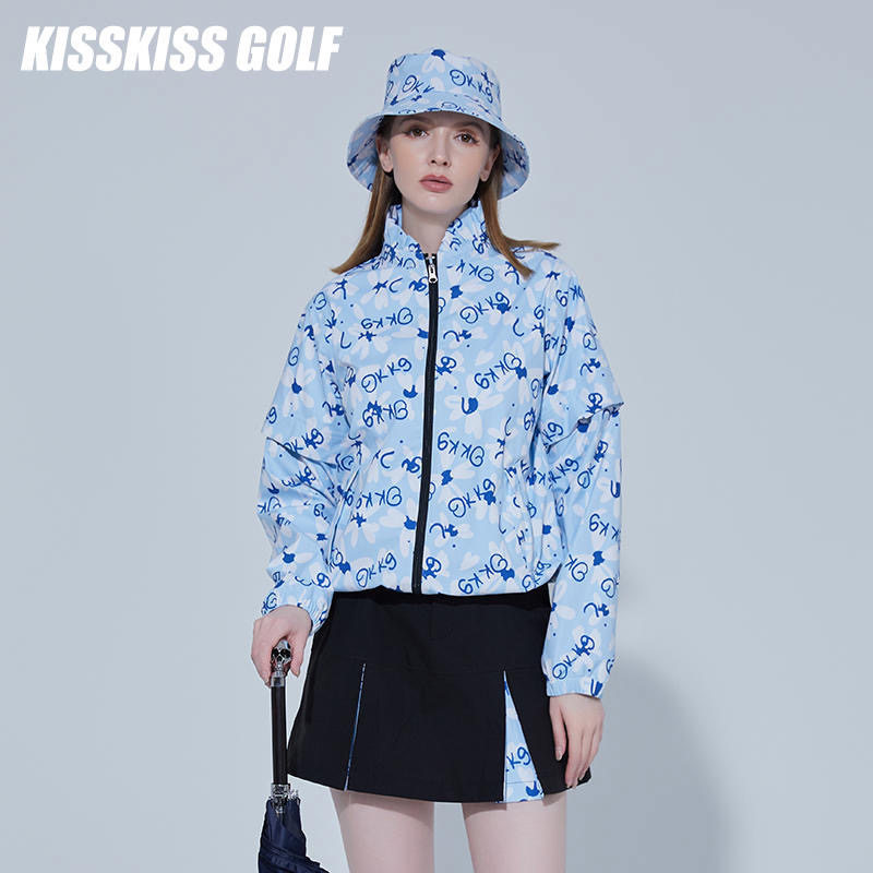 KISSKISSGOLF女士拼接雨裙高尔夫户外运动防风防暴雨半身裙短裙