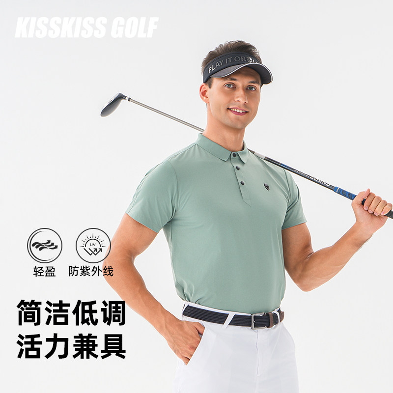 KISSKISSGOLF高尔夫经典男短袖T恤运动休闲简约透气速干排汗上衣
