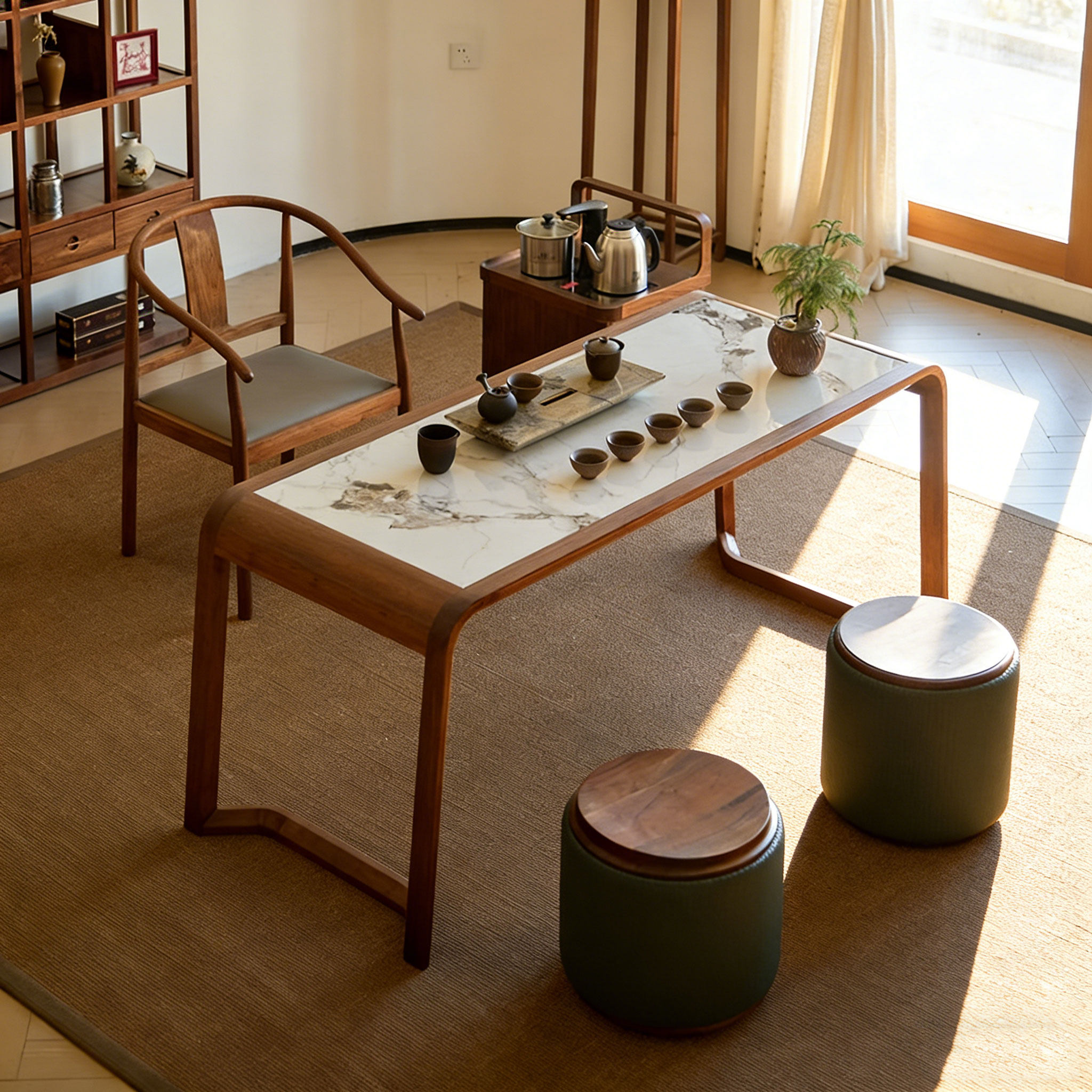 新中式实木岩板茶桌2026新款家用茶台现代轻奢高级感小户型胡桃木,住宅家具,家用茶台/茶桌,淘宝优惠券,粉丝福利购,淘宝优惠卷