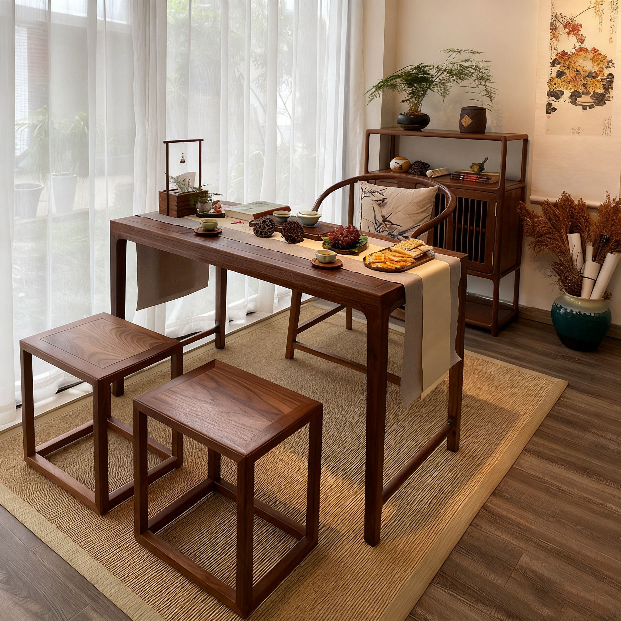 新中式茶桌2026新款高端胡桃木实木阳台茶桌小型家用客厅禅意茶台,住宅家具,家用茶台/茶桌,淘宝优惠券,粉丝福利购,淘宝优惠卷
