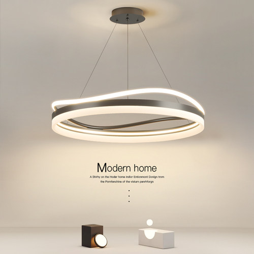 广东中山极简饭厅客厅吊灯现代简约大气主灯轻奢圆环形极简防风灯