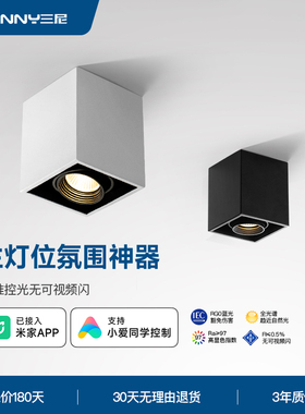 明装筒灯led家用北欧COB天花灯客厅无主灯照明斗胆盒仔灯方形射灯