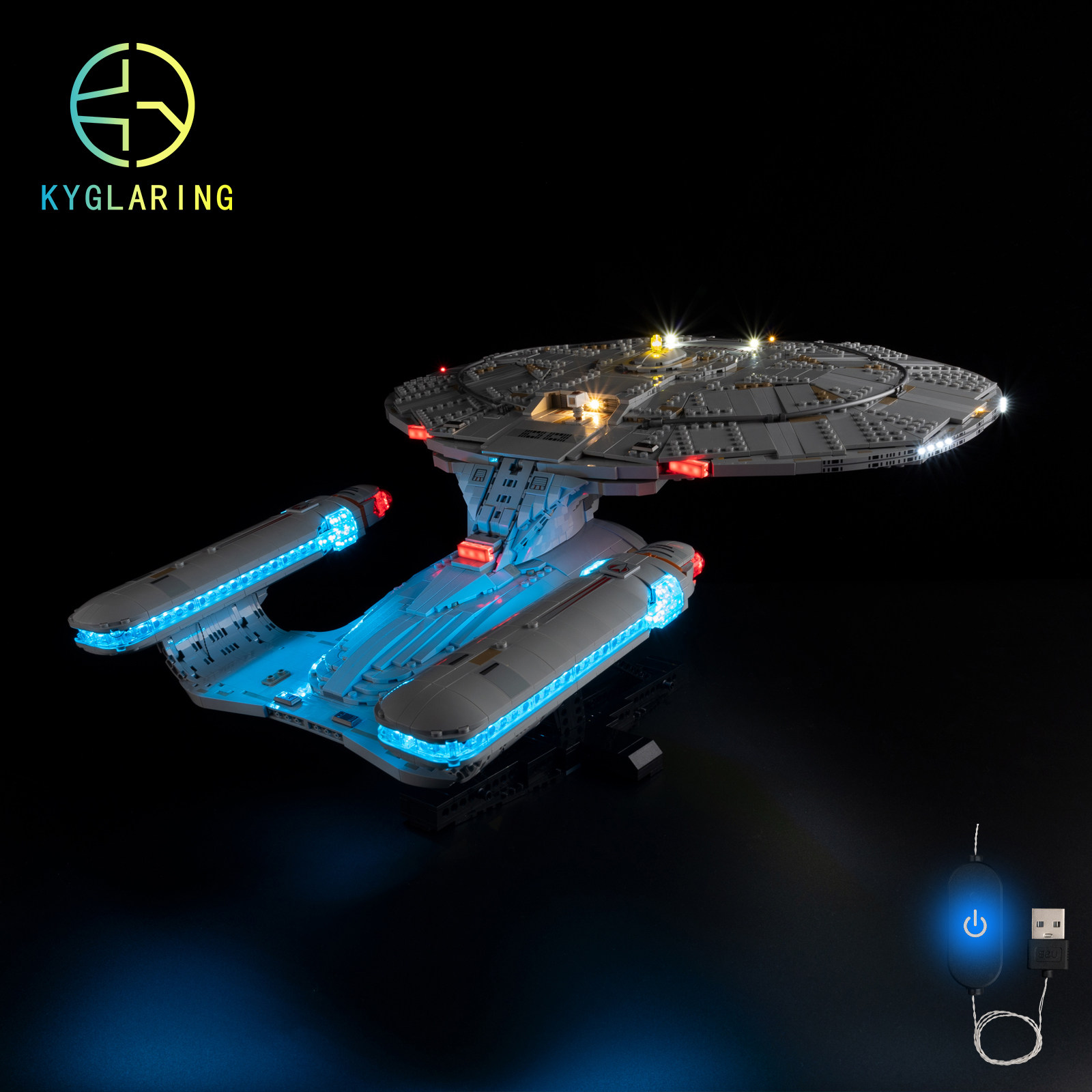 KY可匀适用于乐高10356联邦星舰企业号LED积木玩具灯饰灯光灯组