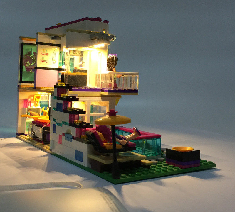 可匀kyglaring灯饰适用乐高41135大歌星丽微之家明星别墅led灯饰