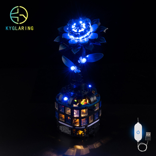 KY可匀适用于乐高76784黑色大丽花星期三LED积木玩具灯饰灯光灯组