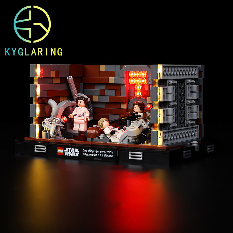 ky可匀适用乐高75339死星垃圾粉碎机星球大战系列led积木玩具灯饰