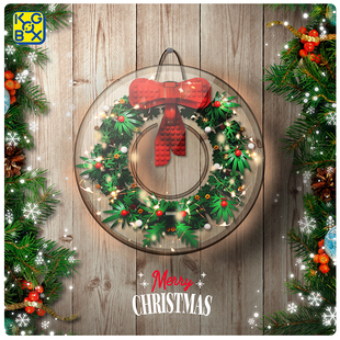 40426花环展示盒适用于乐高积木圣诞款模型透明亚克力防尘盒