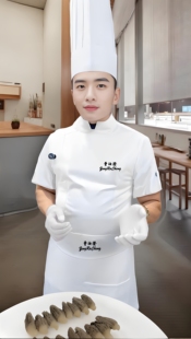 掌勺人工作服四季弹力餐饮酒店工作服工衣厨师服黑珍珠粤菜商务