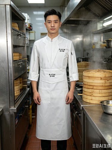 掌勺人精品开叉弹力面总厨厨师服