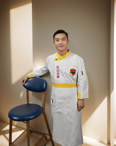 白色厨师工作服掌勺人棉上衣春夏