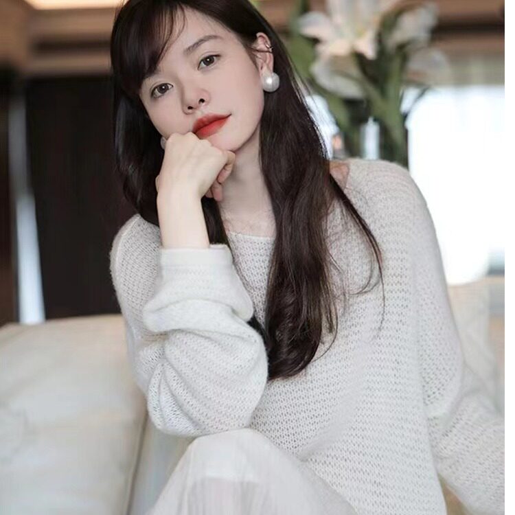 UMOOIE 优渥人生 人间富贵花 通体钩花羊绒衫 针织衫