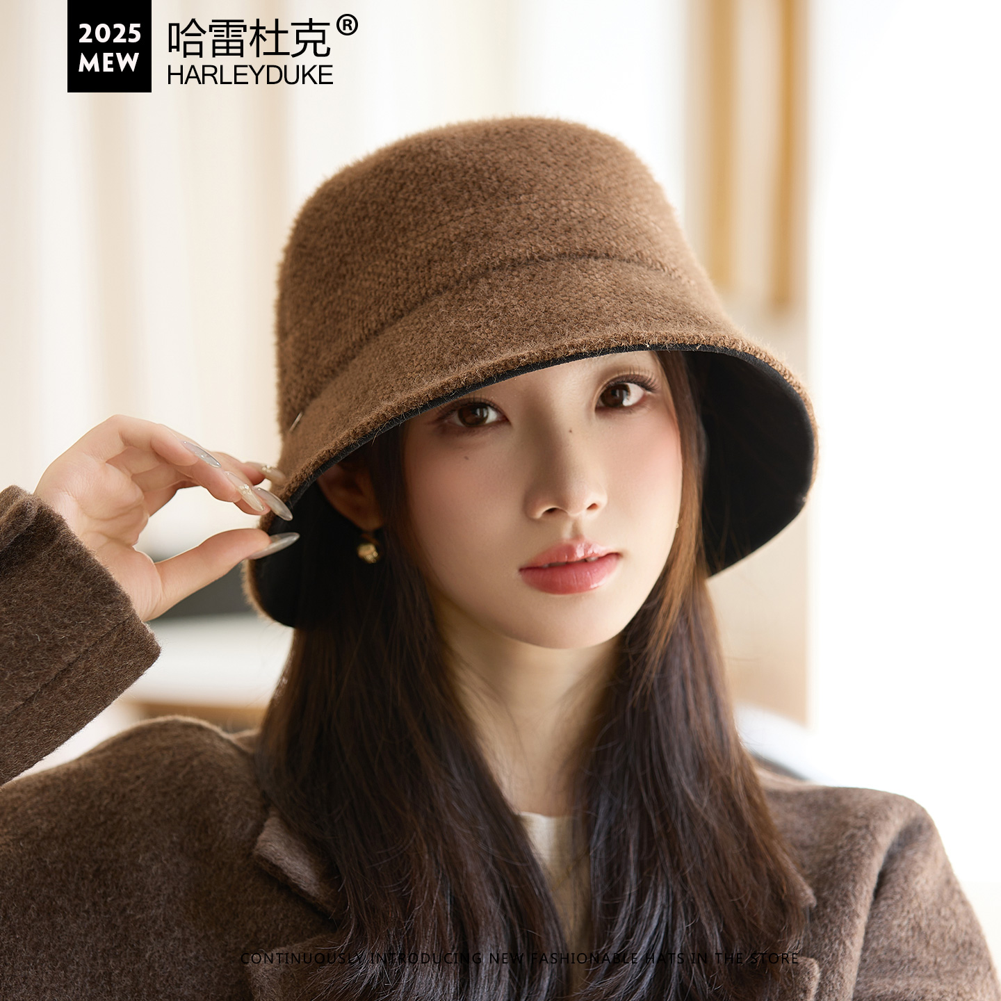 2025秋冬女款保暖双面戴盆帽