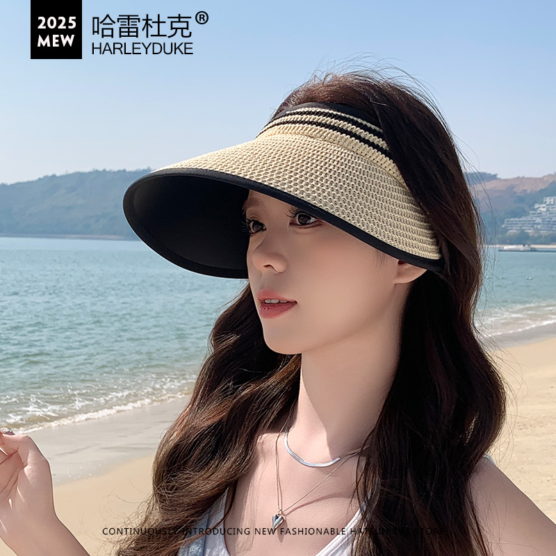 夏季男女户外遮阳空顶帽可折叠