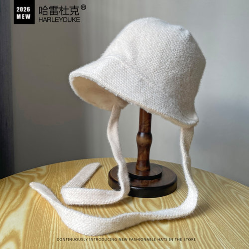 冬季双面戴加绒保暖护耳飞行帽女