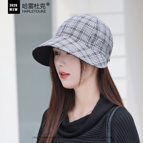 日系双面戴可挂口罩长檐鸭舌帽女