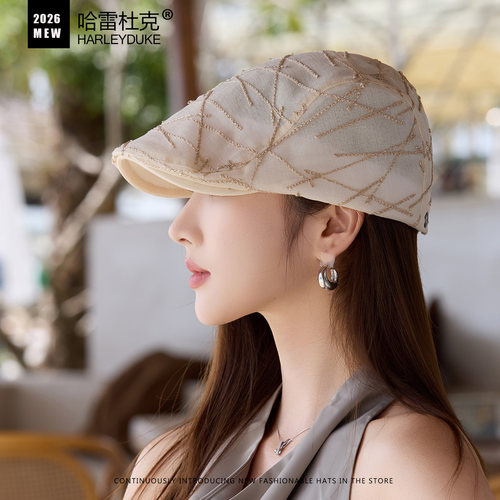 复古刺绣显脸小透气女款弯檐鸭舌
