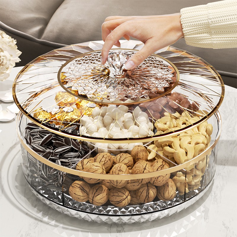 轻奢干果盘茶几零食摆放坚果客厅高档精致高颜值家用收纳盒水果盘
