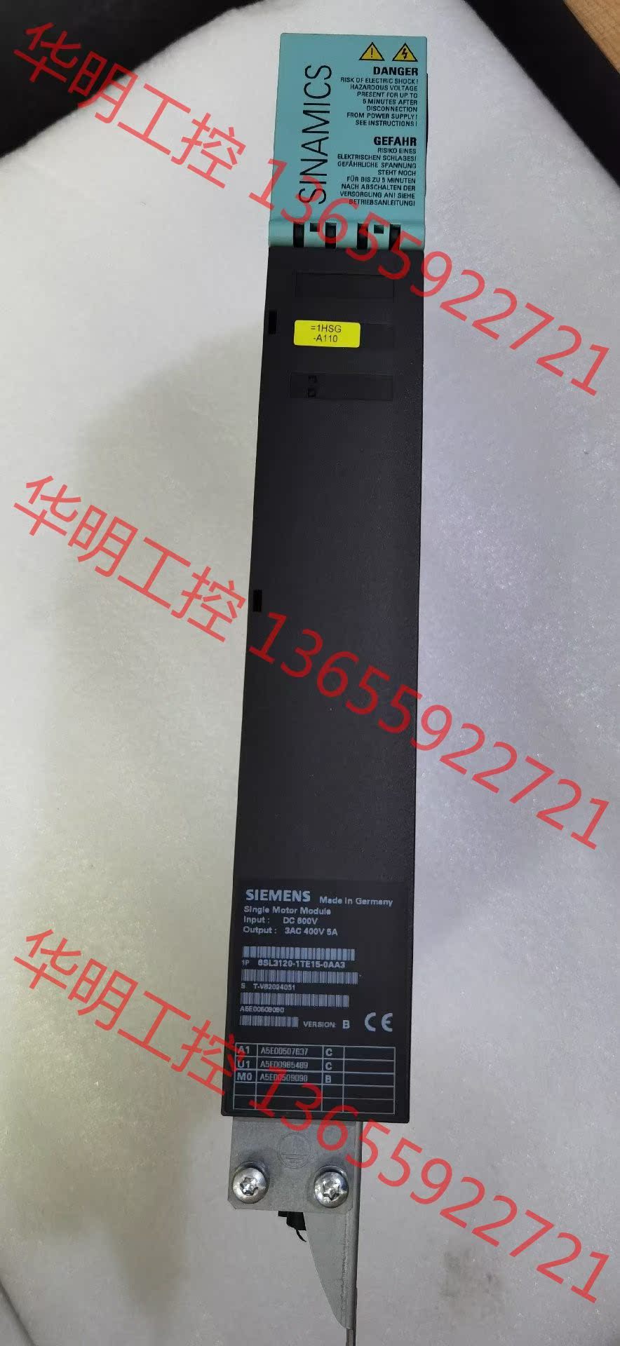 议价 西门子S120伺服驱动器 电源模块6SL3120 -1TE1