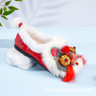 厚底平底兔毛保暖棉鞋 2022 手工鞋 130 320 民族风1913 2025新款