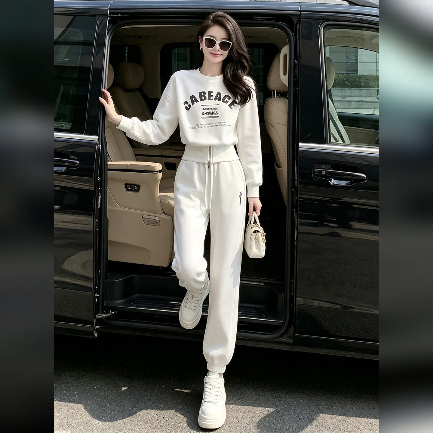 网红漂亮休闲运动套装女秋冬季加休闲运动套装