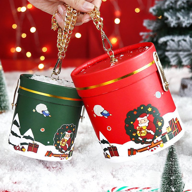 新年圣诞节装饰盒苹果纸盒子包装盒空礼盒平安果儿童糖果罐礼物袋