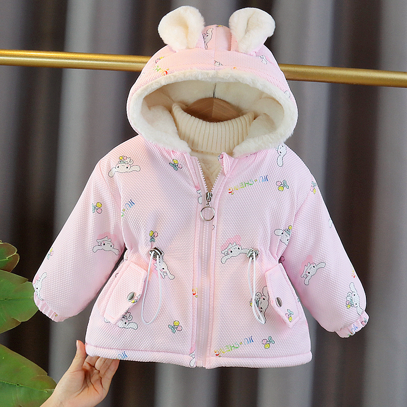 女宝宝加绒冬季棉衣外套