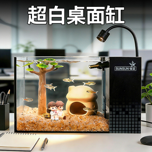 森森溪流缸南美鱼缸超白玻璃侧滤小型客厅生态造景一体式2025新款