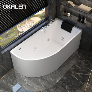 欧凯伦家用浴缸小户型压克力冲浪按摩深泡无缝异形浴缸1.1-1.5米
