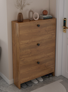 鞋柜实木超薄翻斗15cm家用门口大容量经济型省空间北欧简约玄关柜