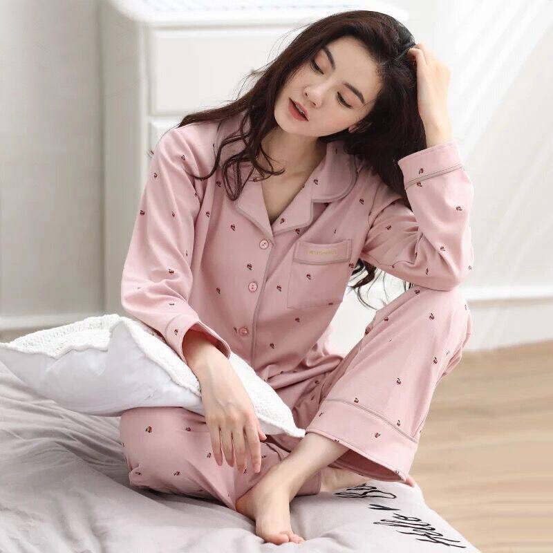 睡衣女士春秋款100%纯棉长袖秋冬季2020年新款潮可外穿家居服套装