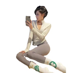 花珊珊同款 秋拉链修身长袖运动上衣 网红同款修身卫衣显瘦