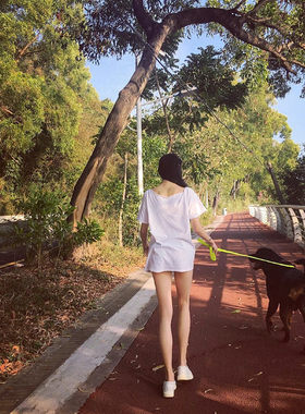 短袖简约夏季款毛边露腿