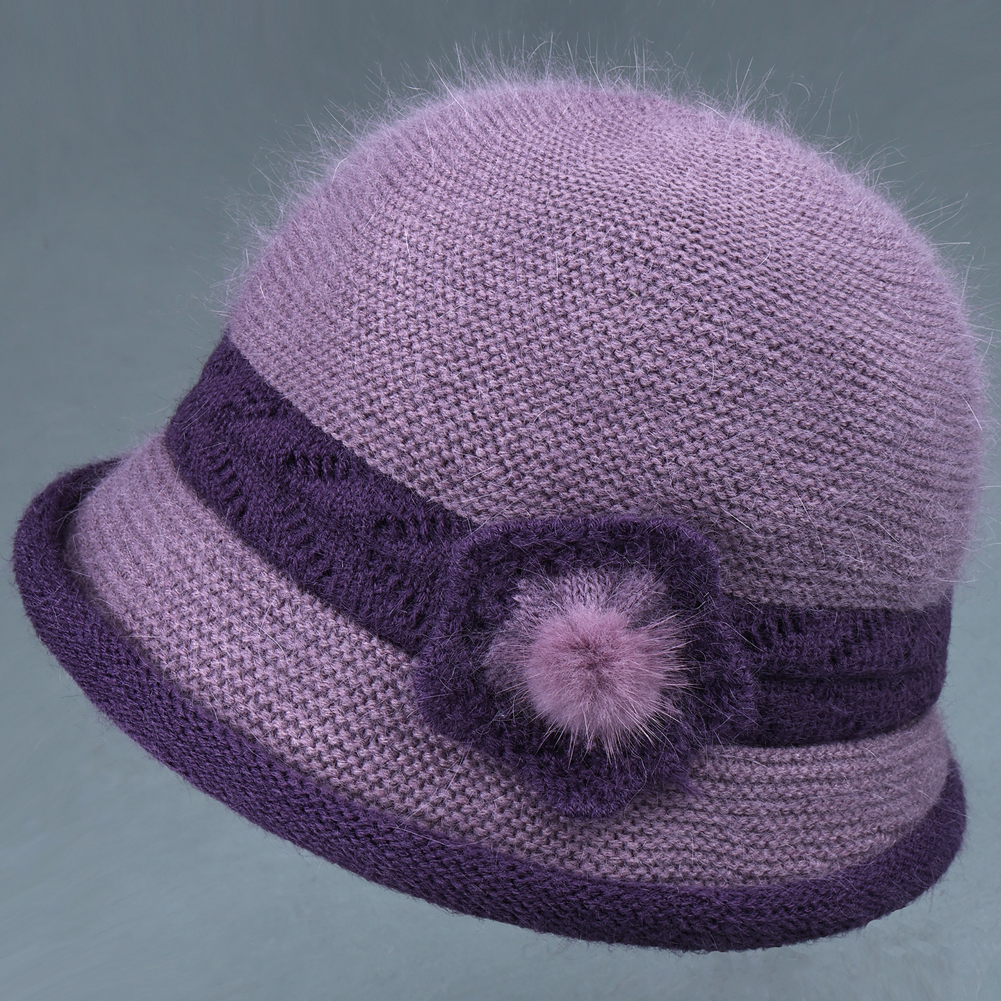 秋冬天女士棉帽子加绒保暖妈妈中老年人毛线帽奶奶老太太针织盆帽