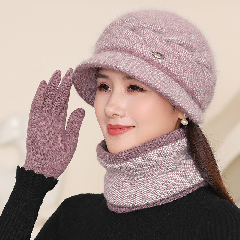 毛线帽逛街优雅女士秋冬季帽子