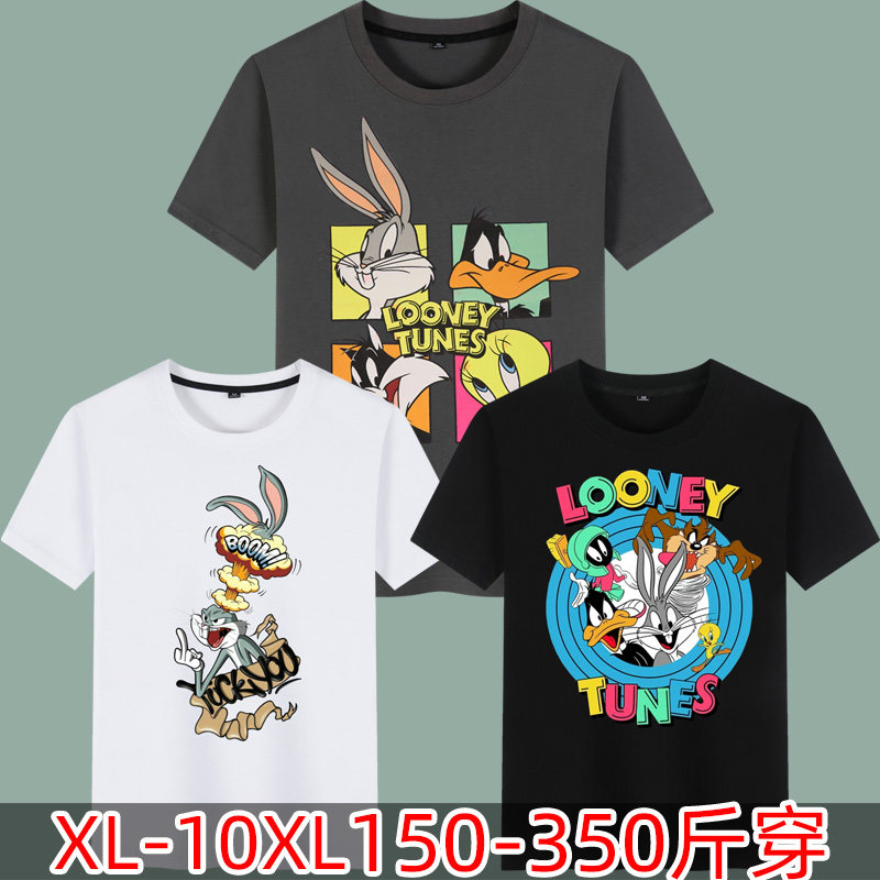 短袖T恤纯棉胖子加肥加大