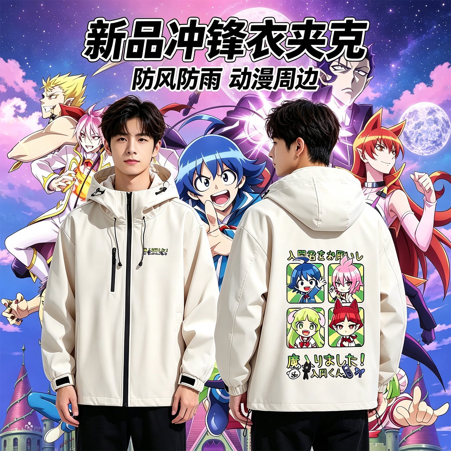 连帽秋冬新款宽松防风冲锋衣