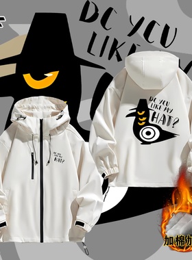 猎魔女团周边黑色使者kpop demon hunters冲锋衣夹克外套加棉加厚