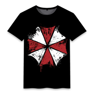 游戏美剧周边生化危机联名保护伞公司浣熊市短袖大童休闲T恤衣服