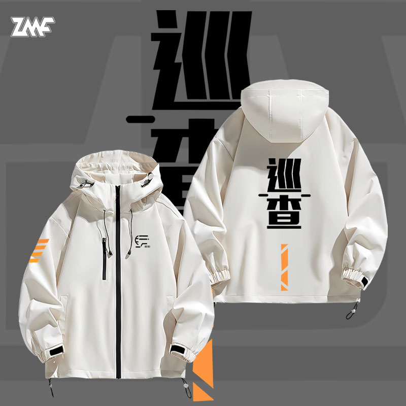 连帽秋冬加绒宽松防风冲锋衣