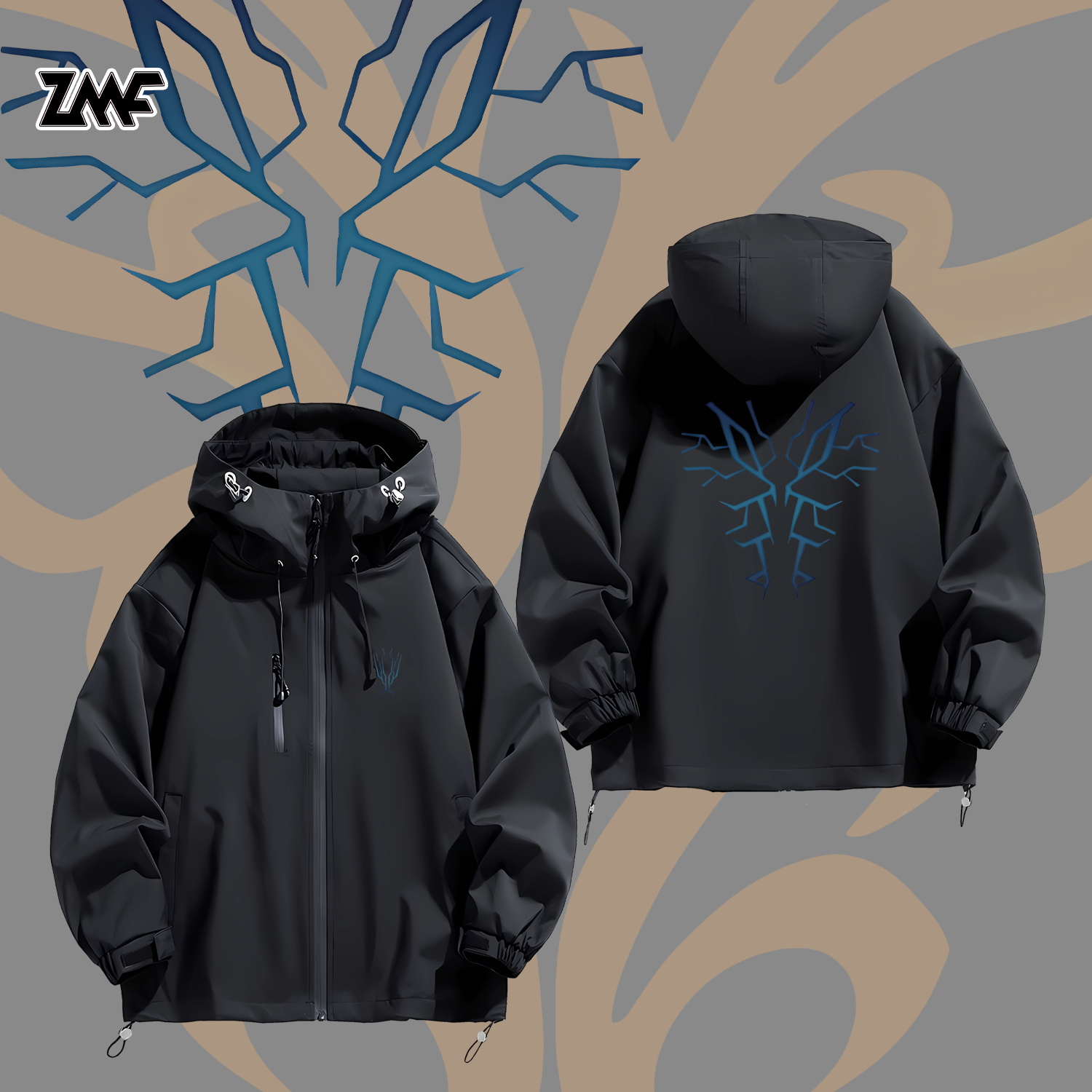 连帽秋冬新款宽松防风冲锋衣