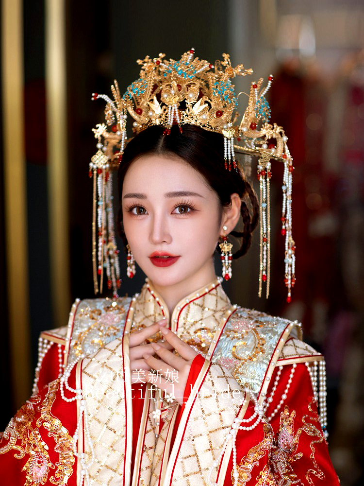 明制凤冠头饰新娘奢华2024新款